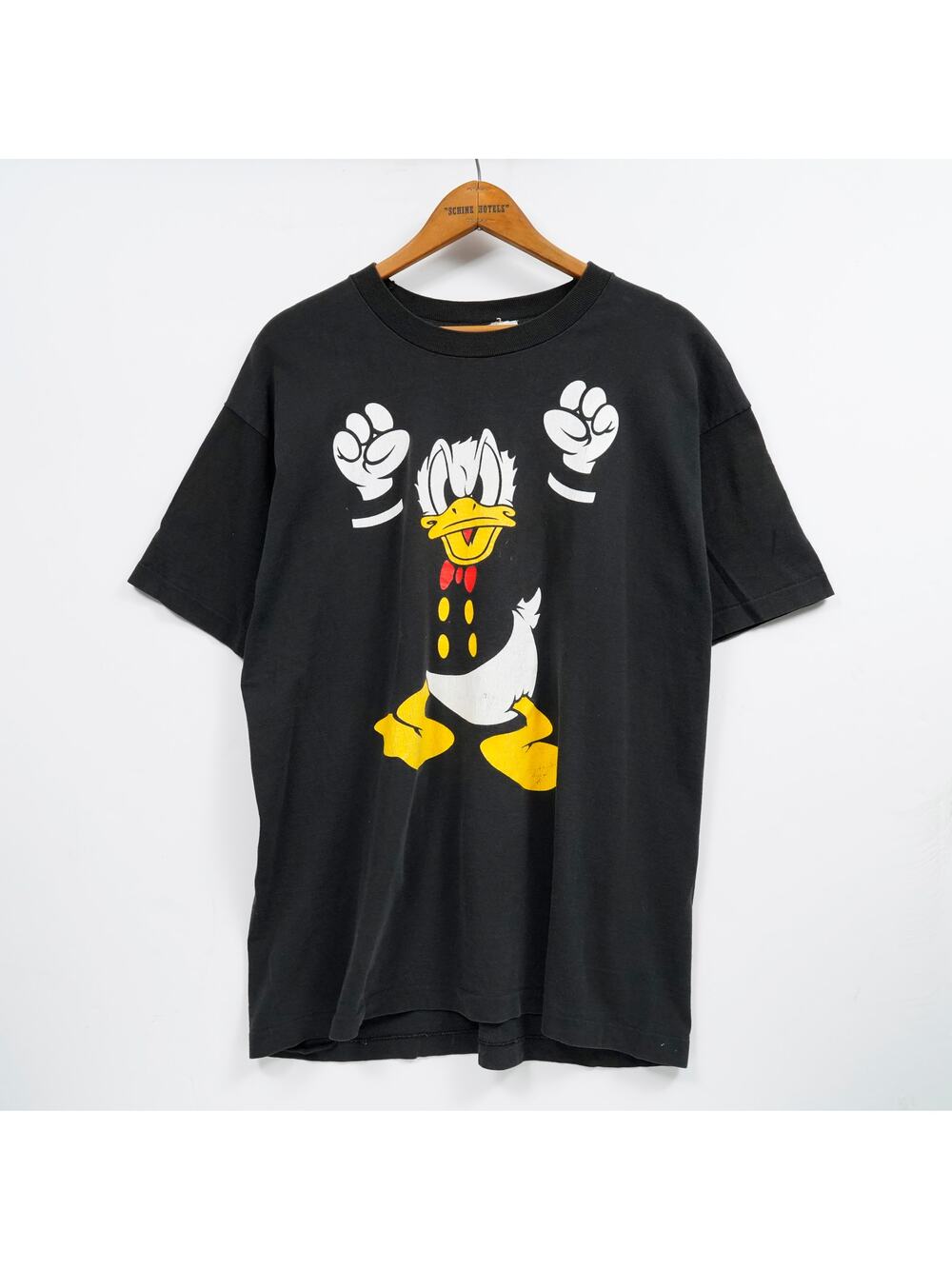 Vintage 90s Disney Donald Duck T-Shirt Black Single Stitch Size XL USA